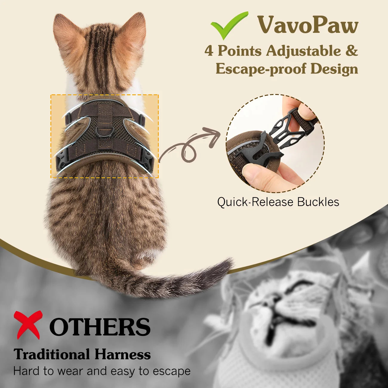 Adjustable Cat Harness Set